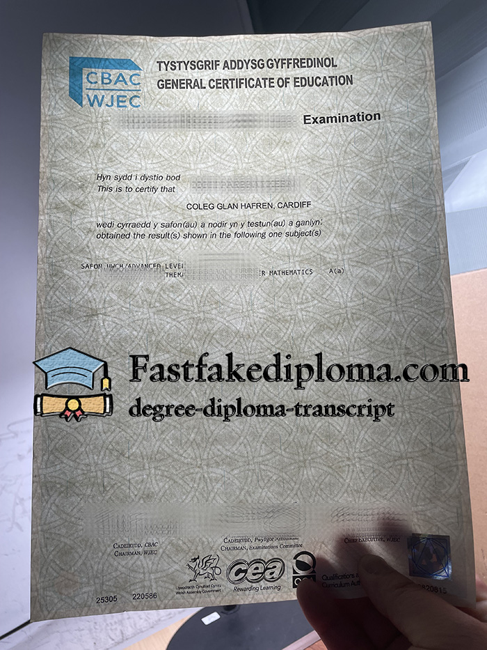 Buy WJEC certificate, get CBAC fake certificate online.