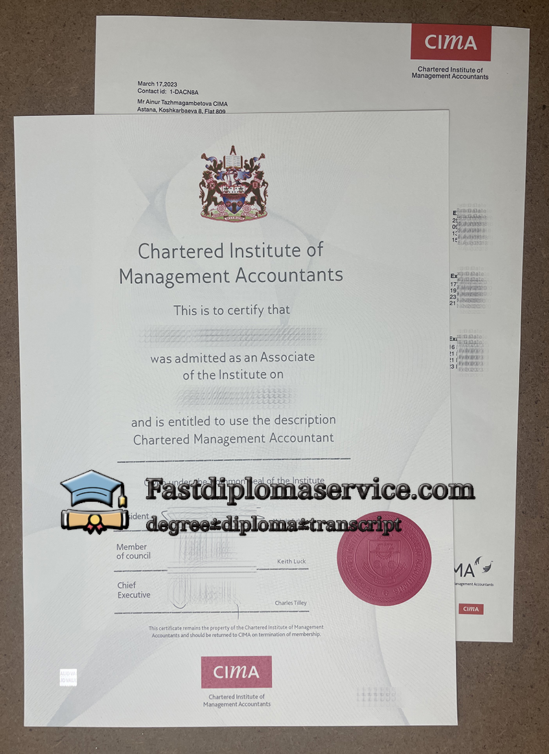 Order CIMA certificate