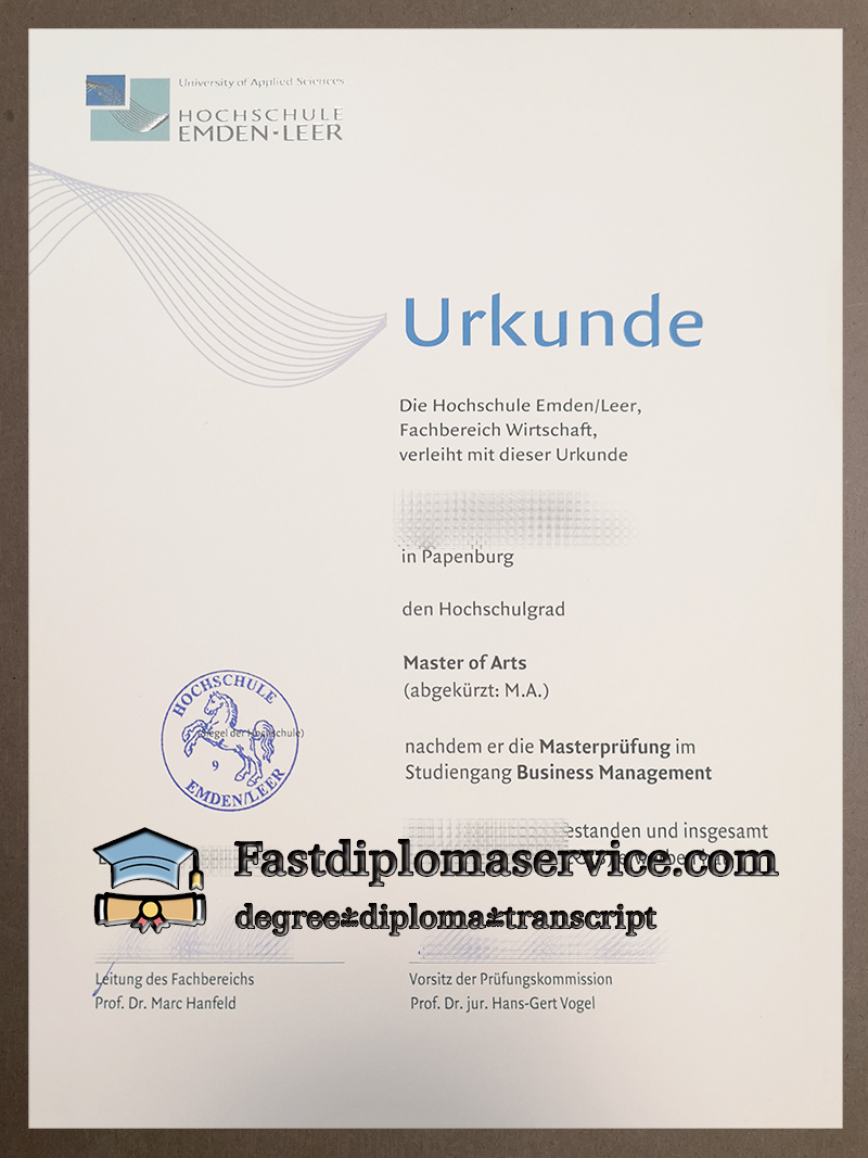 How to order Hochschule Emden Urkunde