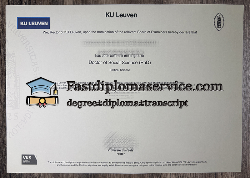 Order KU Leuven certificate