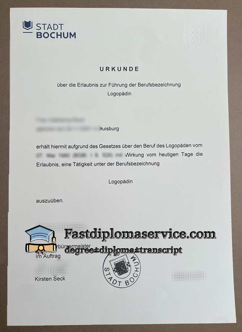 Buy Stadt Bochum diploma
