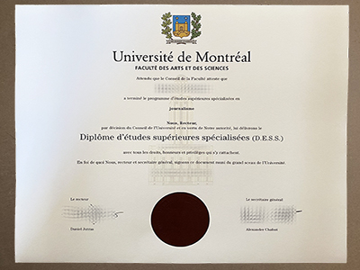 Order Université de Montréal certificate
