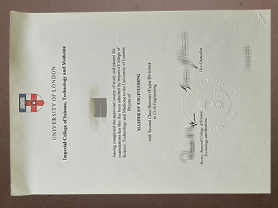 fake Imperial College of Science Technology and Medicine diploma