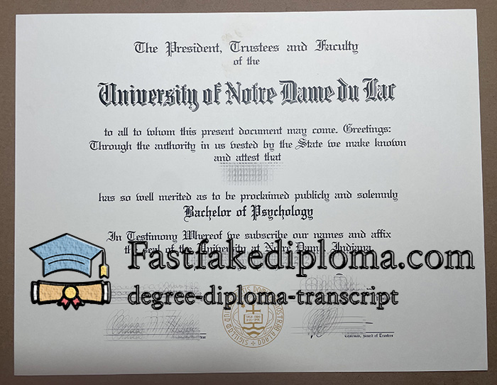 University of Notre Dame diploma