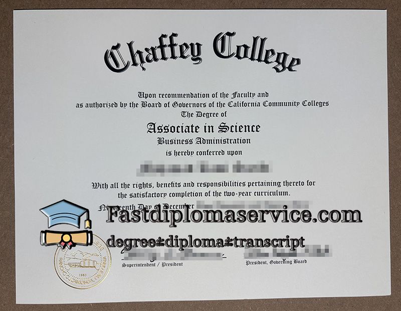 Order Chaffey College diploma