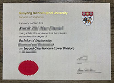 Nanyang Technological University certificate