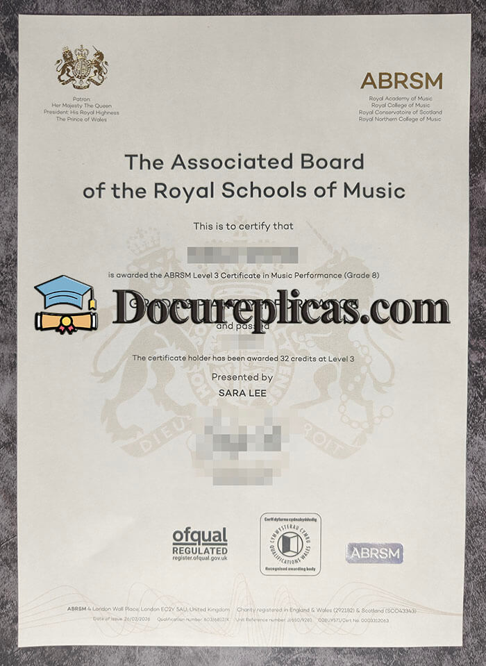 purchase realistic ABRSM certificate