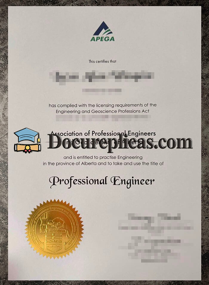 purchase realistic APEGA certificate