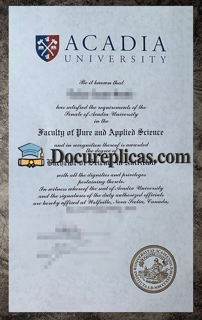 purchase realistic Acadia University diploma
