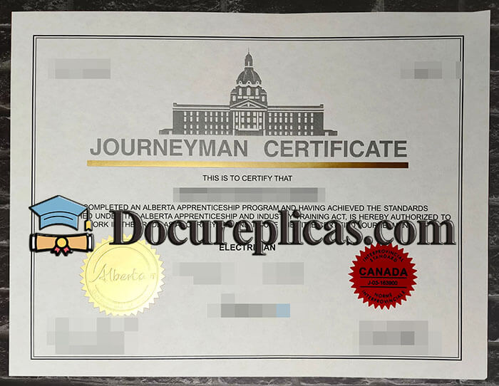 purchase realistic Alberta Journeyman Certificate