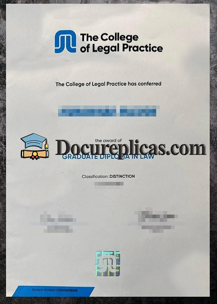 purchase realistic College of Legal Practice diploma