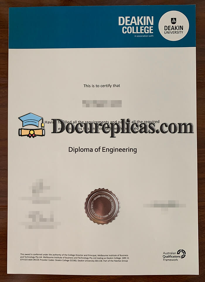purchase realistic Deakin College diploma