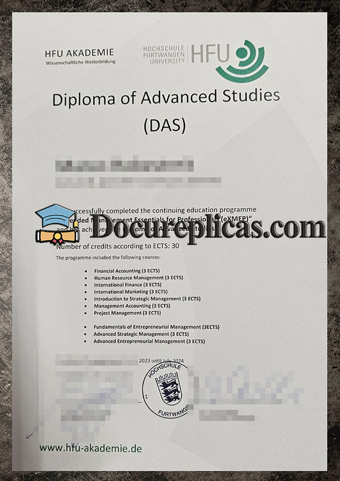 purchase realistic HFU Akademie diploma