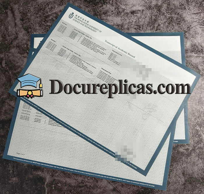 purchase realistic Hong Kong University of Science and Technology Transcript