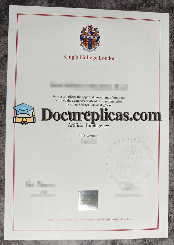 purchase realistic King's College London diploma
