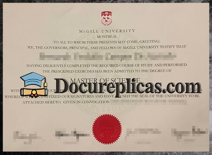 purchase realistic McGill University diploma