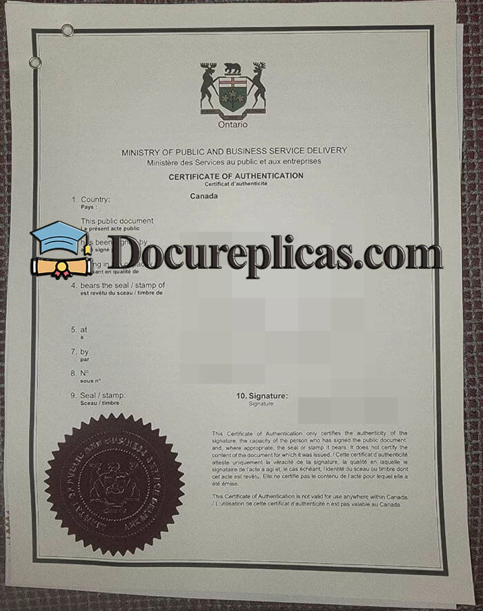 purchase realistic Ministry of Public and Business Service Delivery certificate
