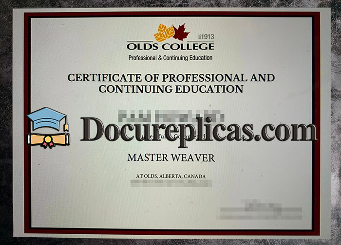 purchase realistic Olds College Professional & Continuing Education certificate