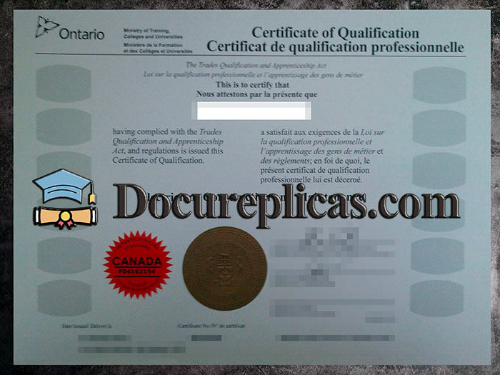 purchase realistic Ontario Certificate of Qualification
