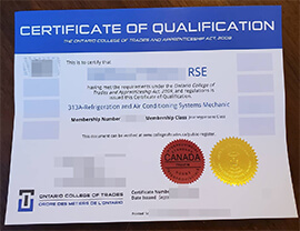 purchase realistic Ontario College of Trades and Apprenticeship certificate