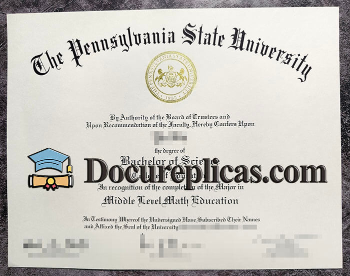 purchase realistic Pennsylvania State University diploma