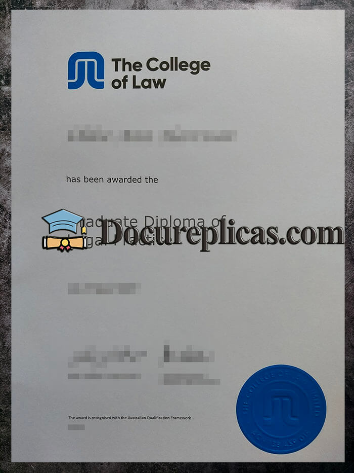 purchase realistic The College of Law diploma