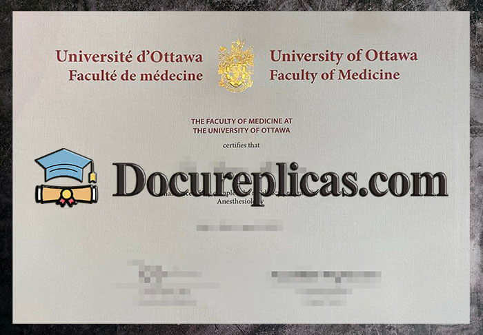 purchase realistic University of Ottawa Faculty of Medicine diploma