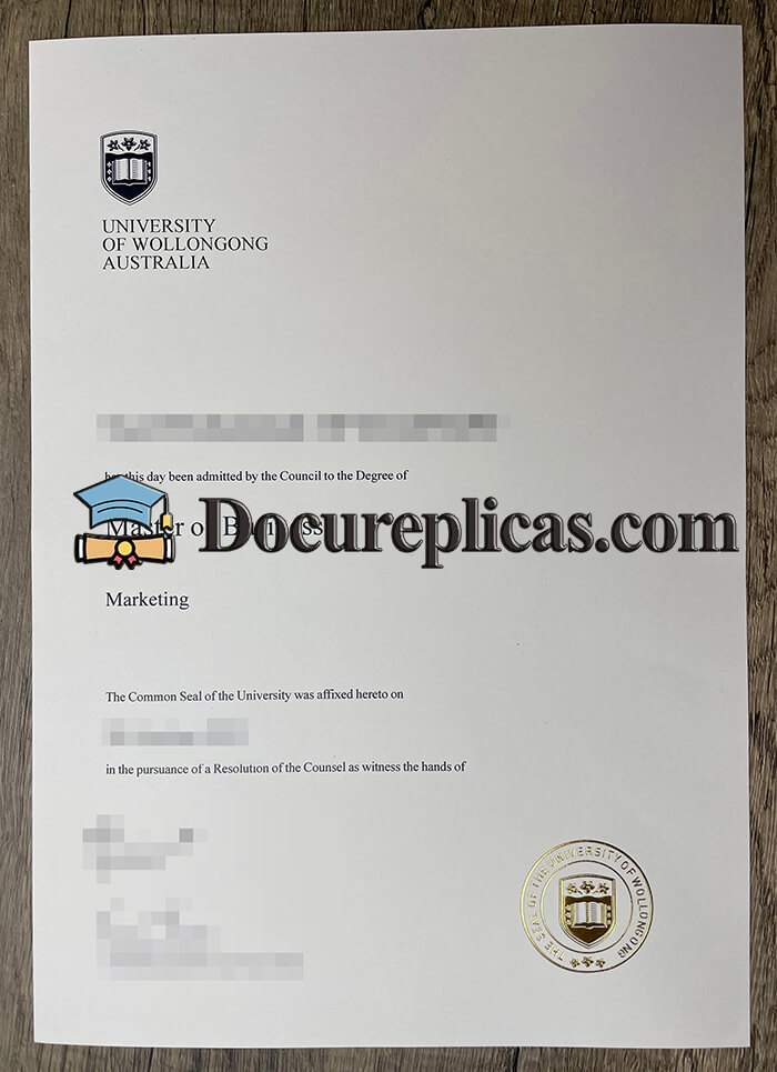 purchase realistic University of Wollongong Australia diploma