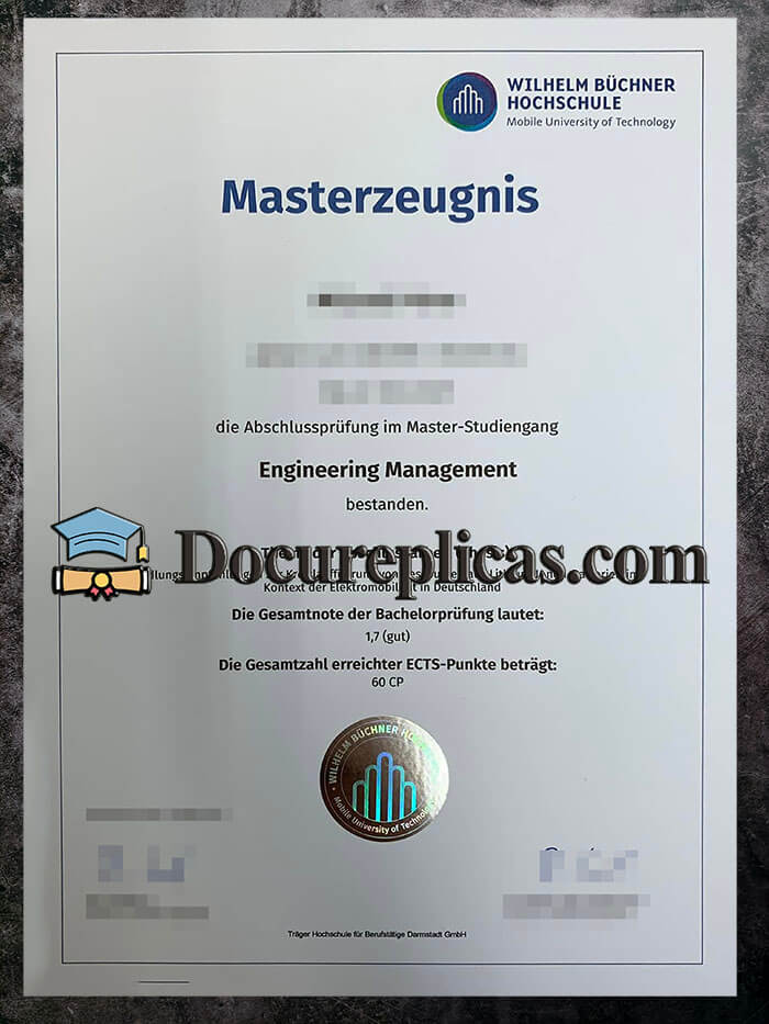 purchase realistic Wilhelm Büchner Hochschule diploma
