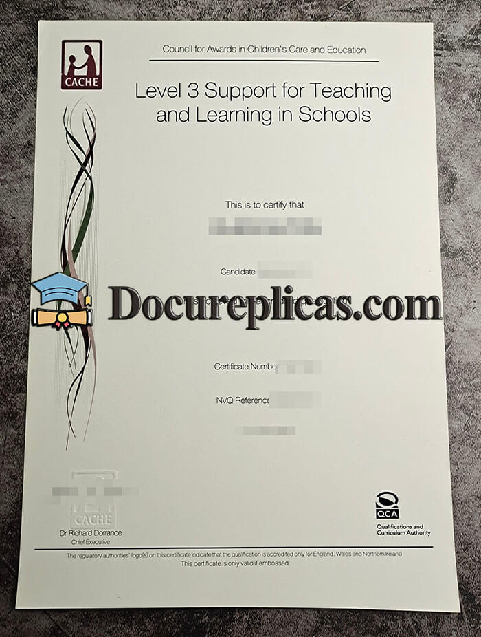 purchase realistic CACHE Level 3 Support for Teaching and Learning in Schools certificate