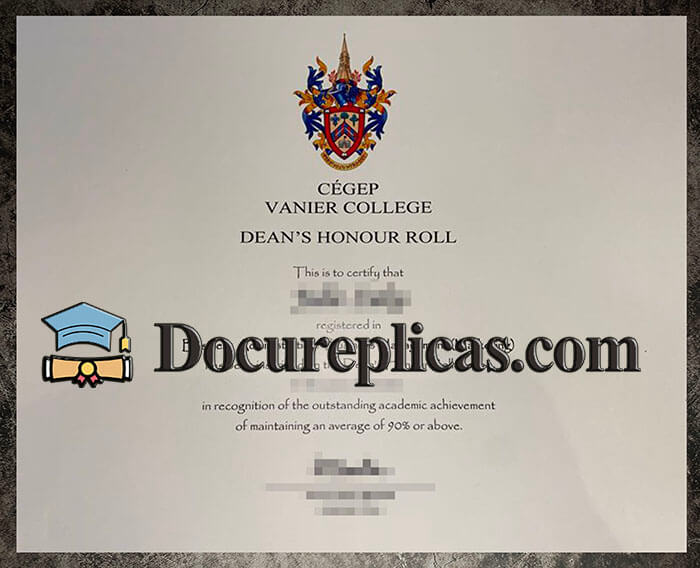 purchase realistic Cegep Vanier College diploma