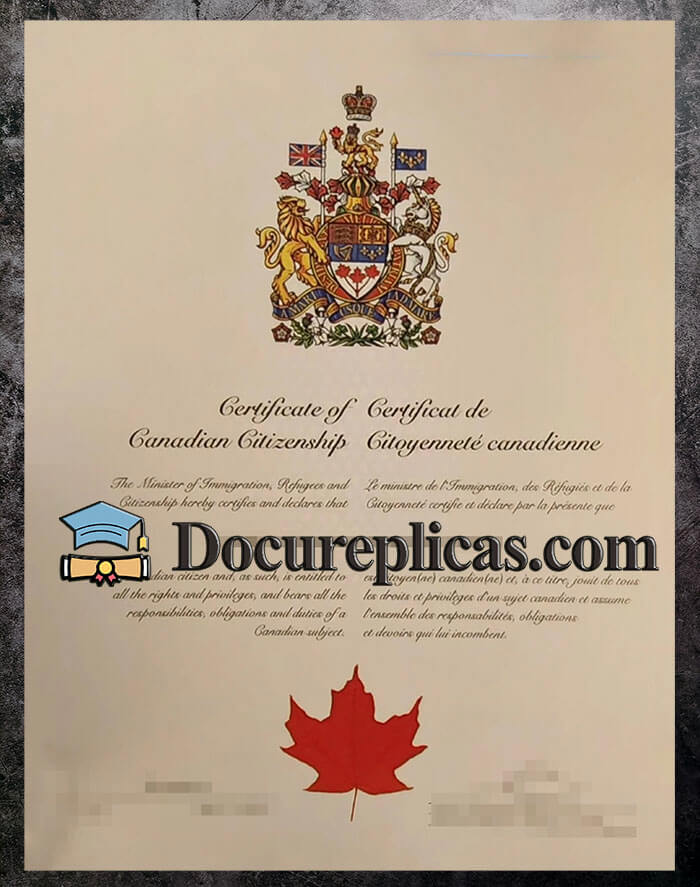purchase realistic Certificate of Canadian Citizenship