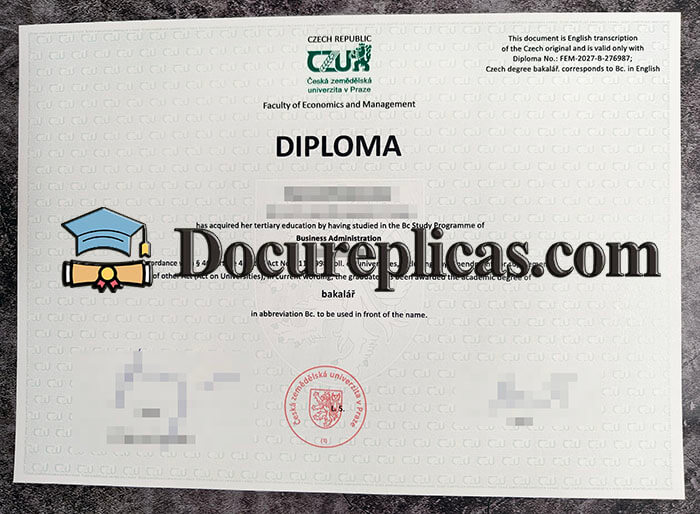 purchase realistic Ceska Zemedelska Univerzita v Praze diploma