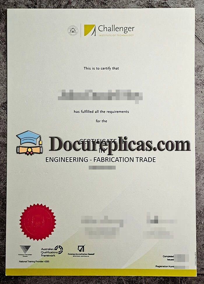 purchase realistic Challenger Institute of Technology certificate