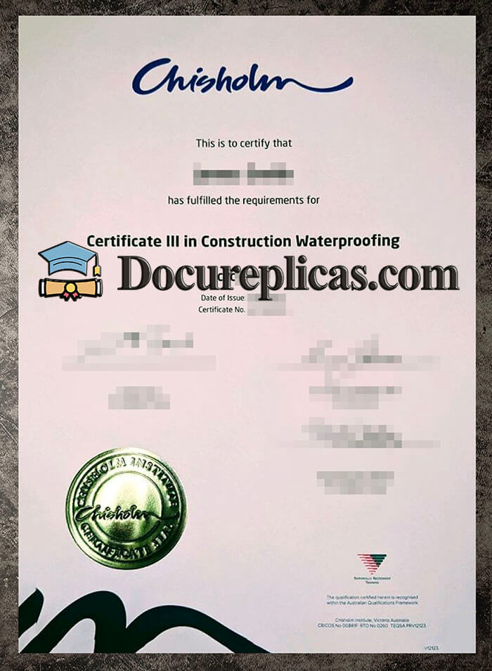 purchase realistic Chisholm Institute diploma