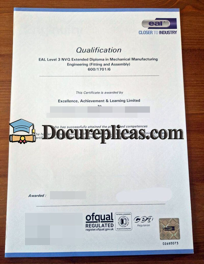 purchase realistic EAL Level 3 NVQ Extended Diploma
