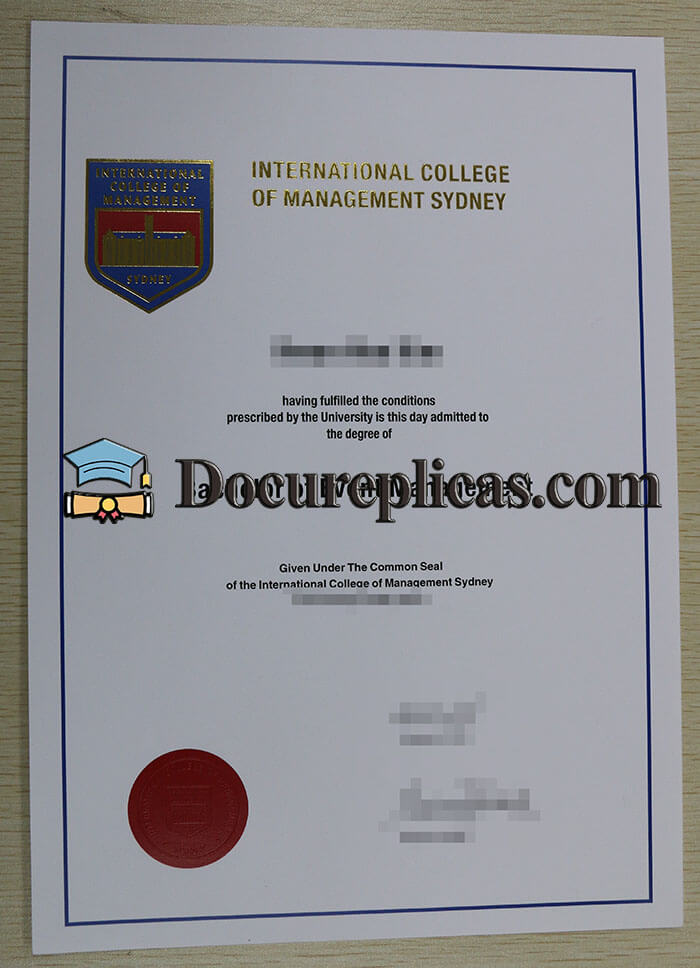 purchase realistic International College of Management Sydney diploma