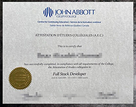 purchase realistic John Abbott College certificate