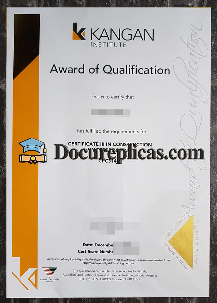 purchase realistic Kangan Institute certificate
