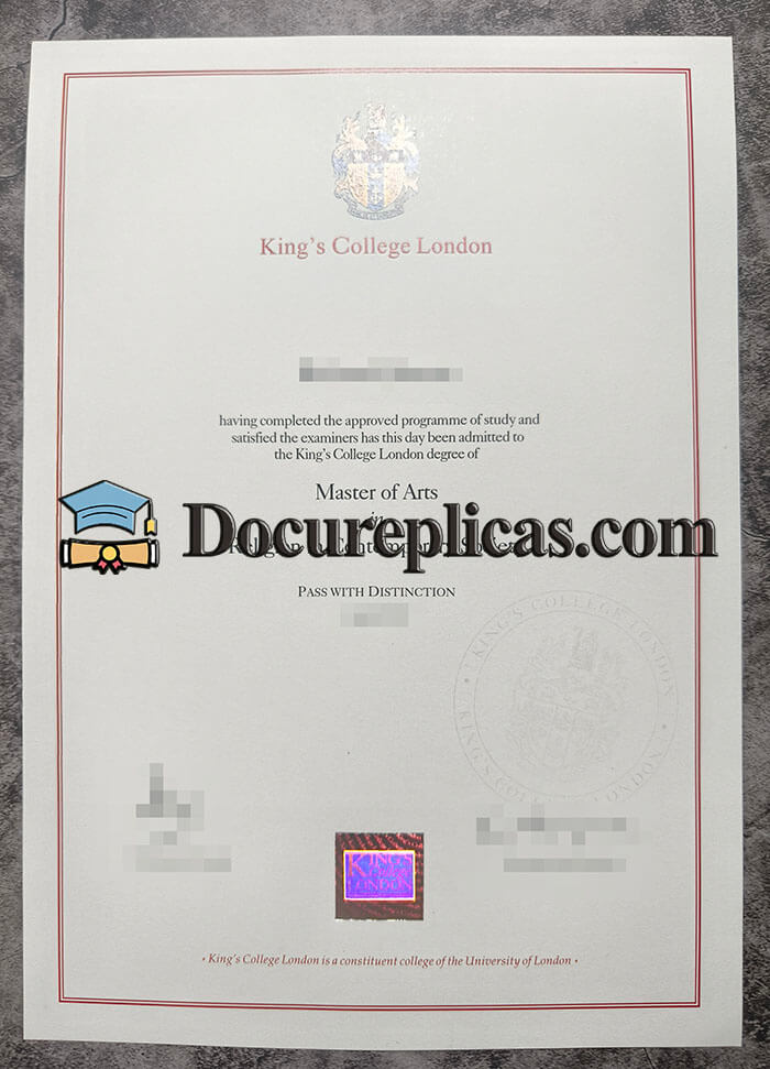 purchase realistic King's College London diploma