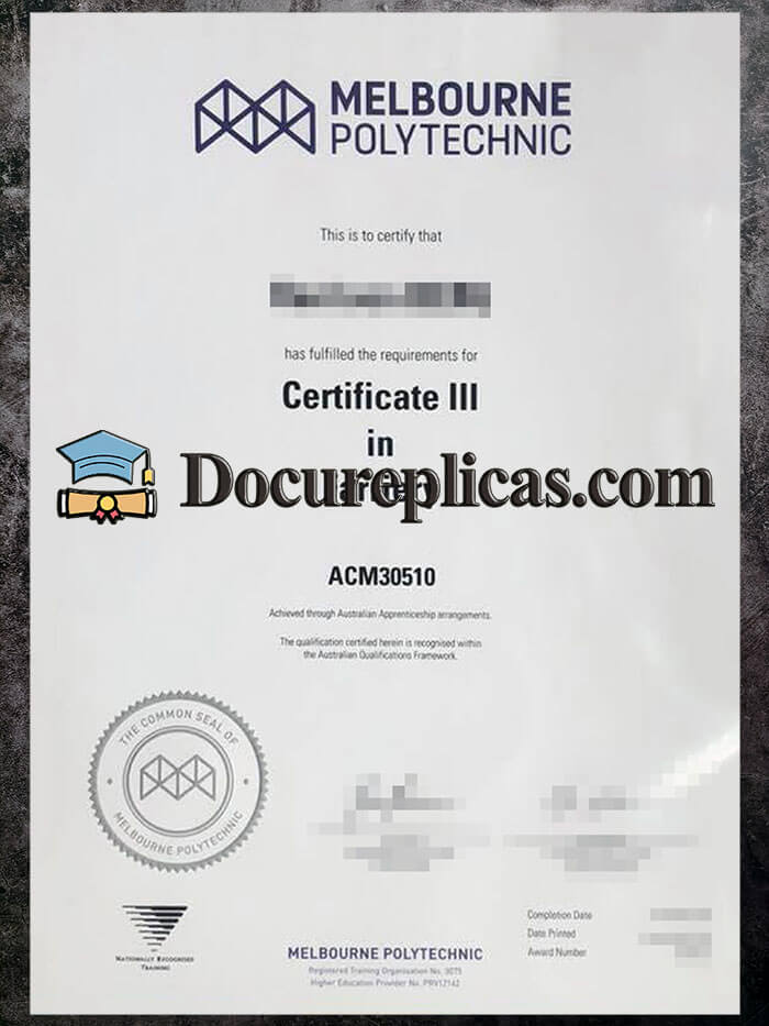 purchase realistic Melbourne Polytechnic certificate