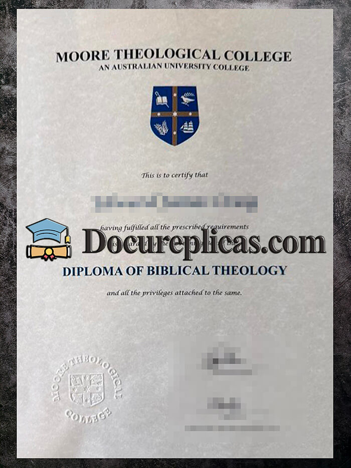 purchase realistic Moore Theological College diploma