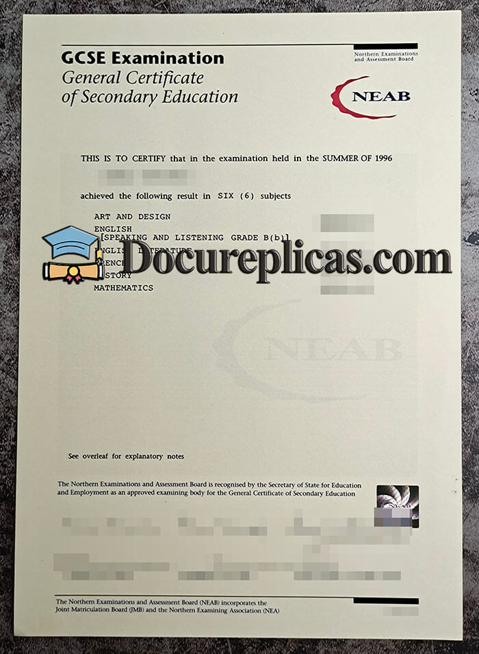 purchase realistic NEAB GCSE certificate