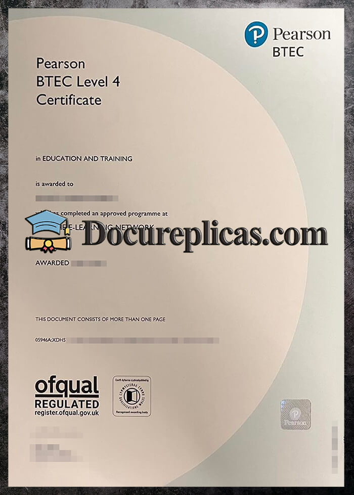 purchase realistic Pearson BTEC Level 4 Certificate