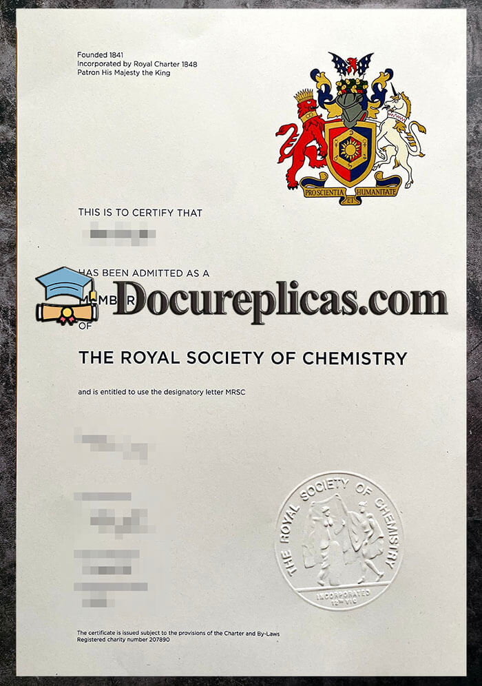 purchase realistic Royal Society of Chemistry certificate