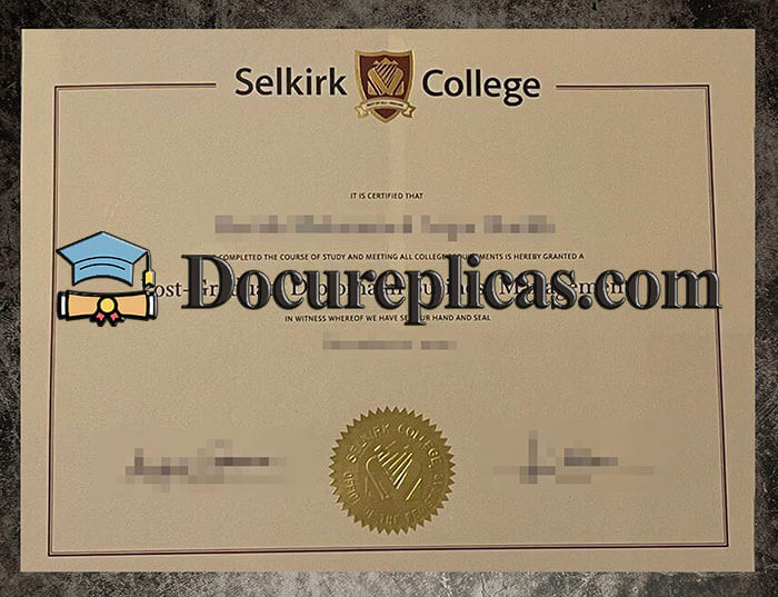purchase realistic Selkirk College diploma