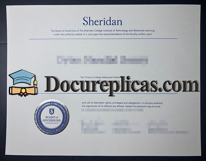 purchase realistic Sheridan College diploma