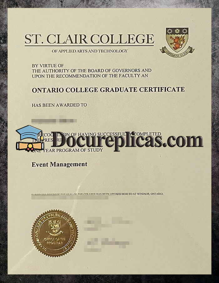 purchase realistic St Clair College diploma