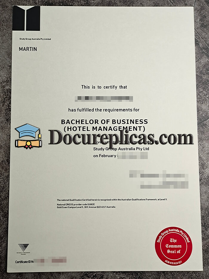 purchase realistic Study Group Australia Pty Limited diploma
