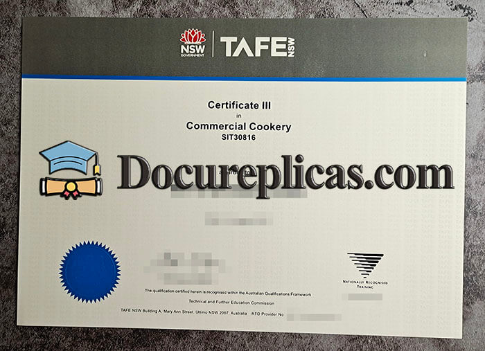 purchase realistic TAFE NSW Certificate